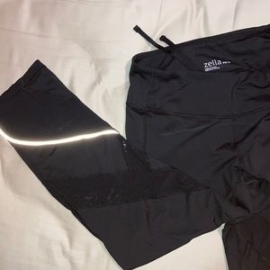 Zella Mid-rise Mesh Capri Leggings w/ Tie Waist